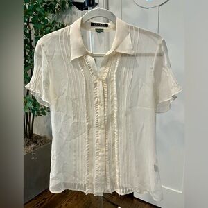 Ralph Lauren sheer short sleeved blouse. Size 8